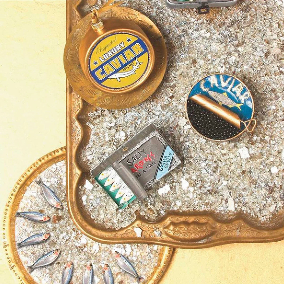 Salty Sardines Glass Ornament