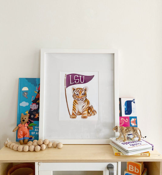 LSU Tigers Nursery or Playroom Art