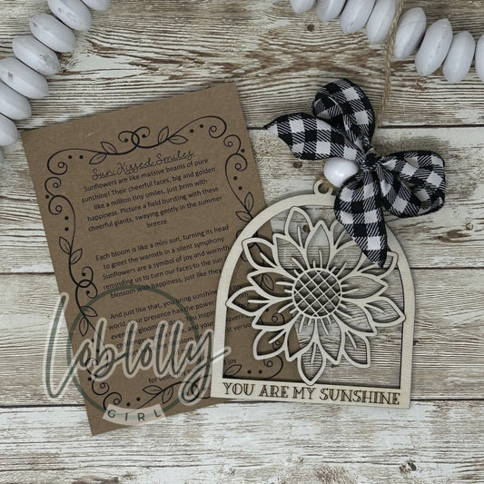 Sun Kissed Smiles You Are My Sunshine Sunflower Wood Story Ornament