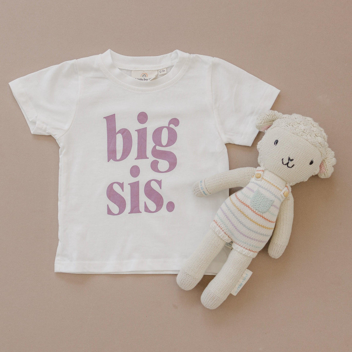Big Sis T-Shirt: Purple Lettering, Sister Announcement Outfit