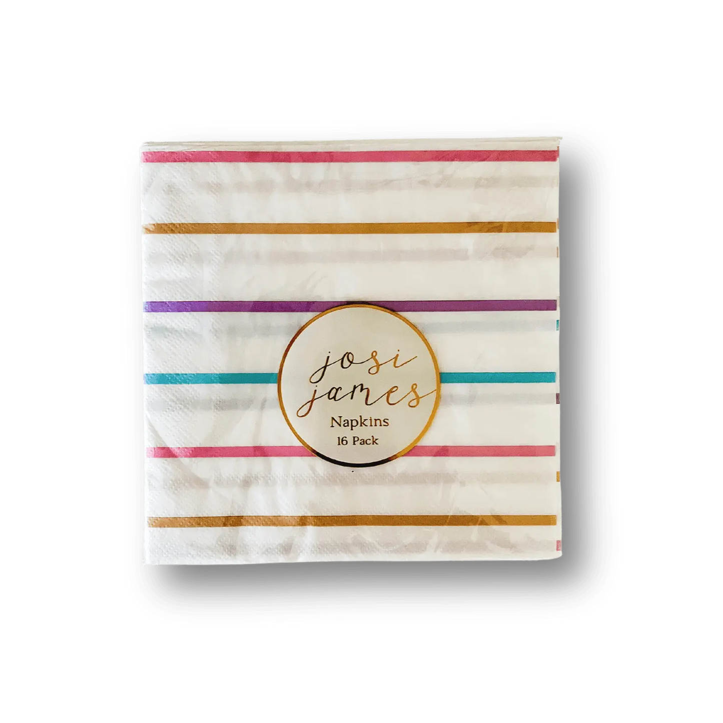 Large Striped Pastel Paper Lunch Napkins (16pcs)