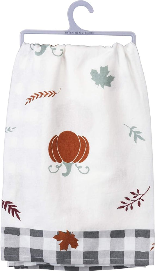 Autumn Leaves and Pumpkin Please Kitchen Towel