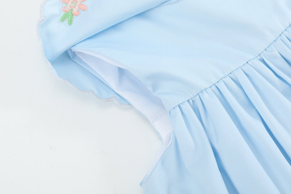 Light Blue Bunny and Flowers Dress