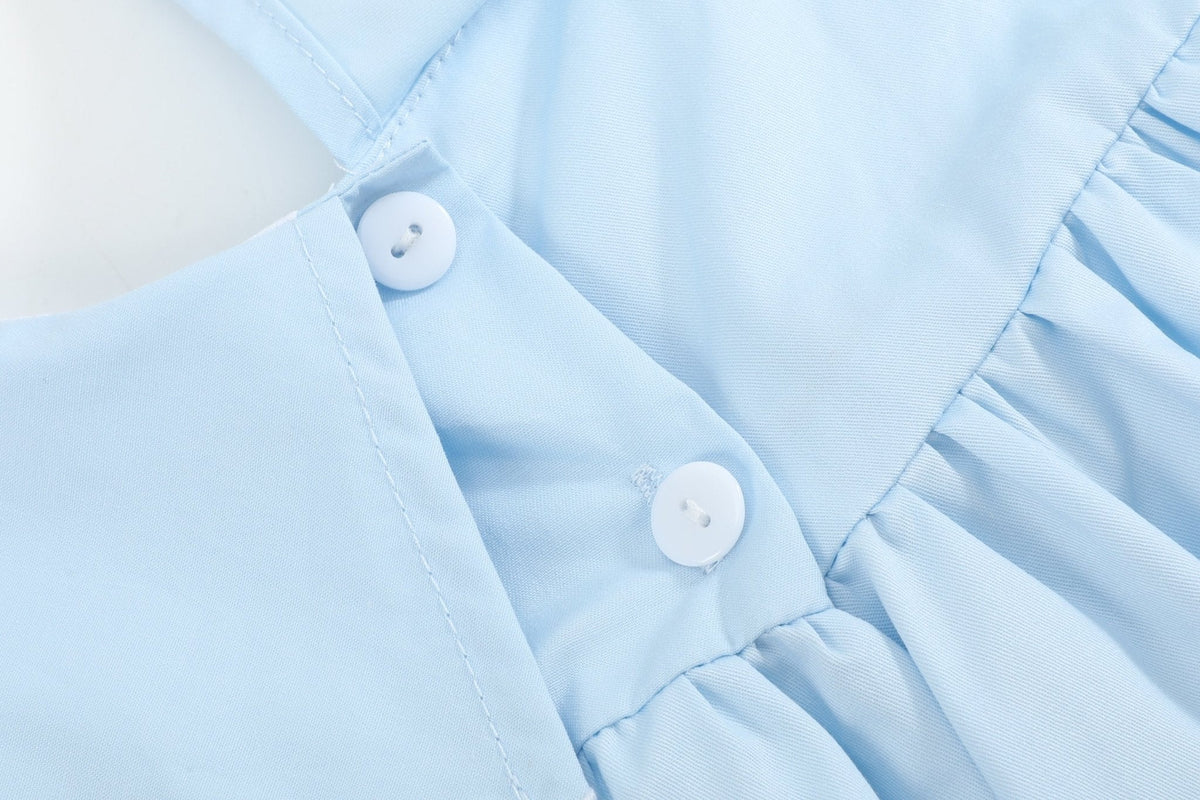 Light Blue Bunny and Flowers Dress