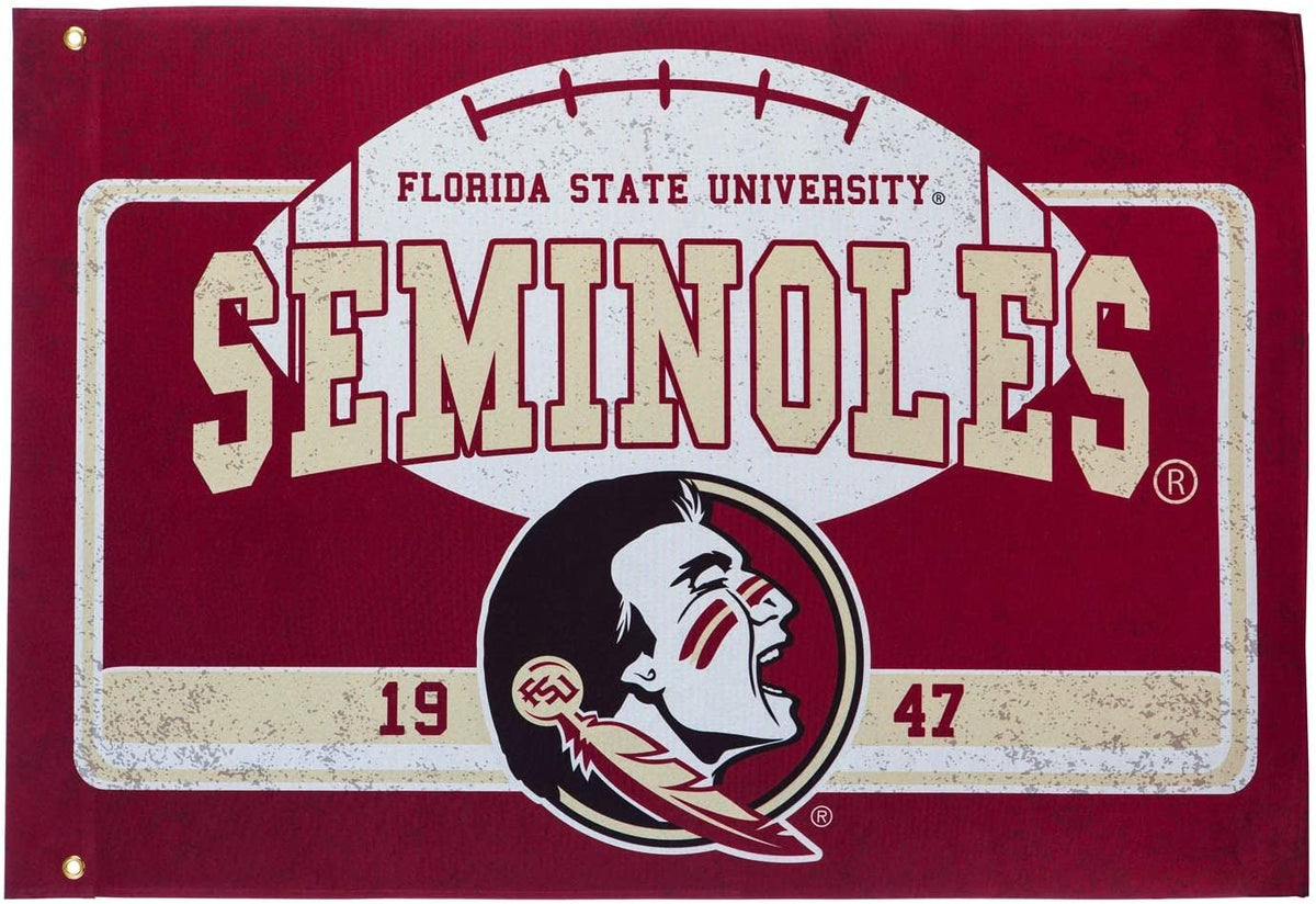 Florida State University Seminoles Premium Double Sided Flag Banner, Estate Style, Linen, 36x52 Inch