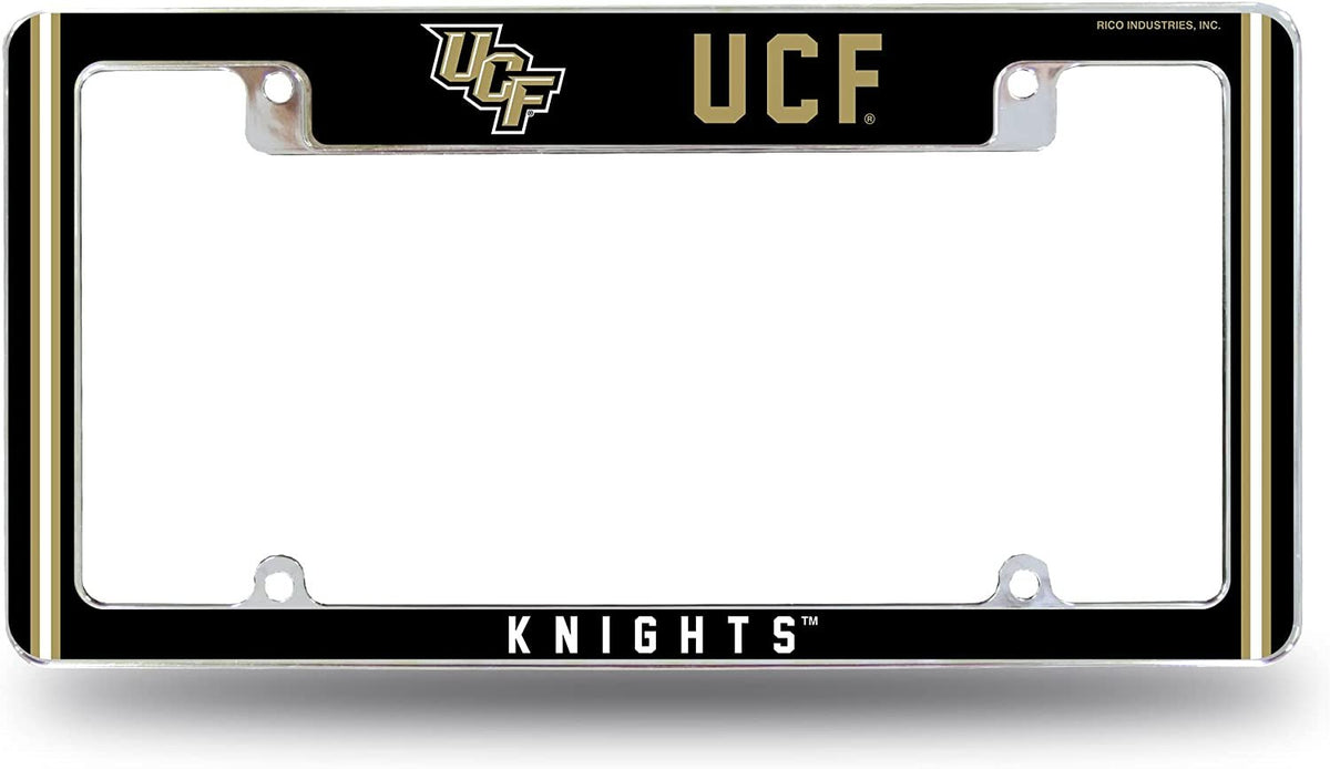 University of Central Florida Knights UCF Metal License Plate Frame Chrome Tag Cover Alternate Design 6x12 Inch