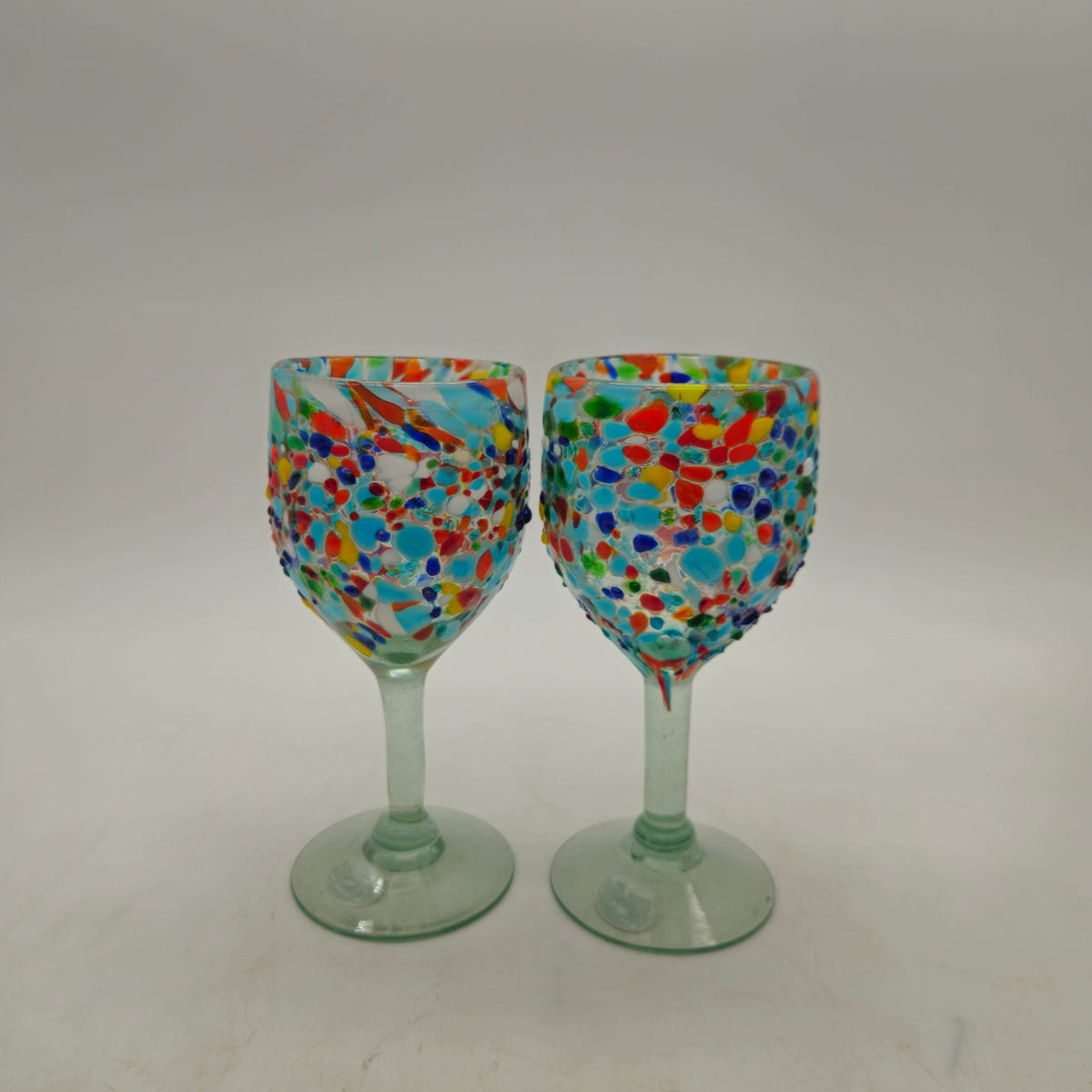 Mexican Confetti Rock Wine Glass | Hand-Blown Confetti Design