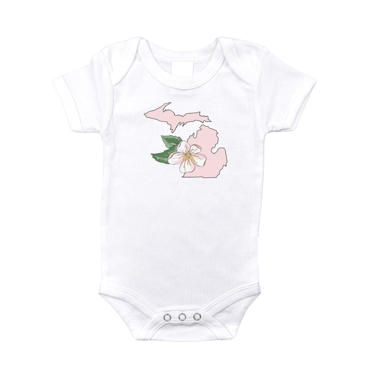 Michigan Apple Blossom Baby Onesie Newborn Coming Home Essential