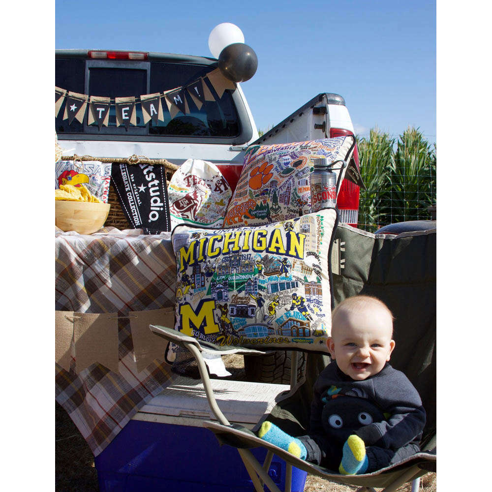 Michigan, University of Collegiate Embroidered Pillow by CatStudio
