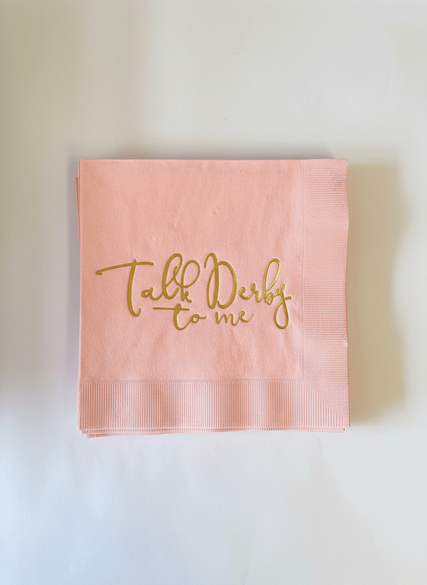 Talk Derby To Me Pink Luncheon Napkins - Kentucky Derby Party Napkins