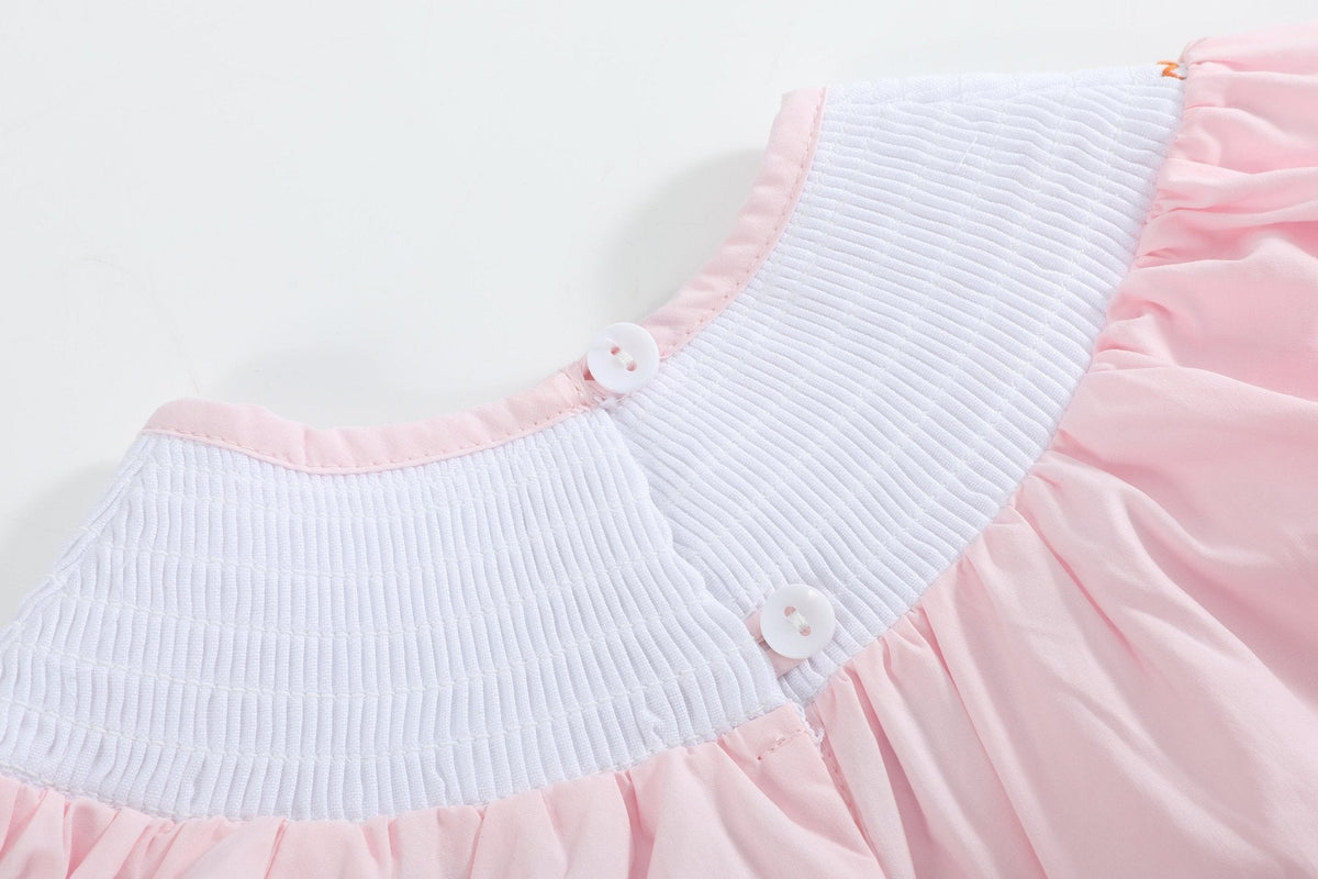 Halloween Pink and Orange Gingham Boo Smocked Dress and Bloomer Set