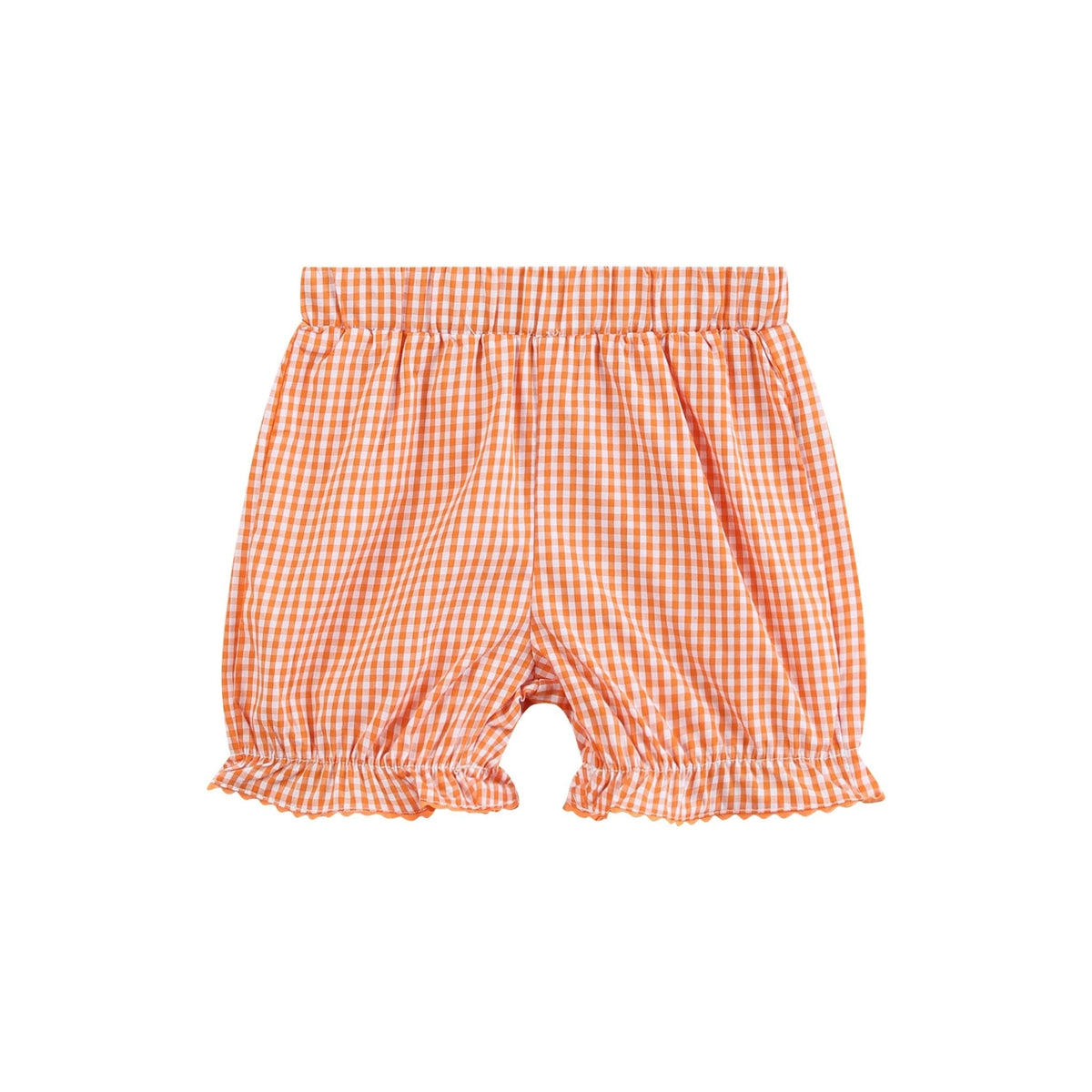 Halloween Pink and Orange Gingham Boo Smocked Dress and Bloomer Set