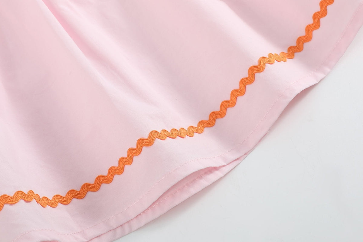 Halloween Pink and Orange Gingham Boo Smocked Dress and Bloomer Set