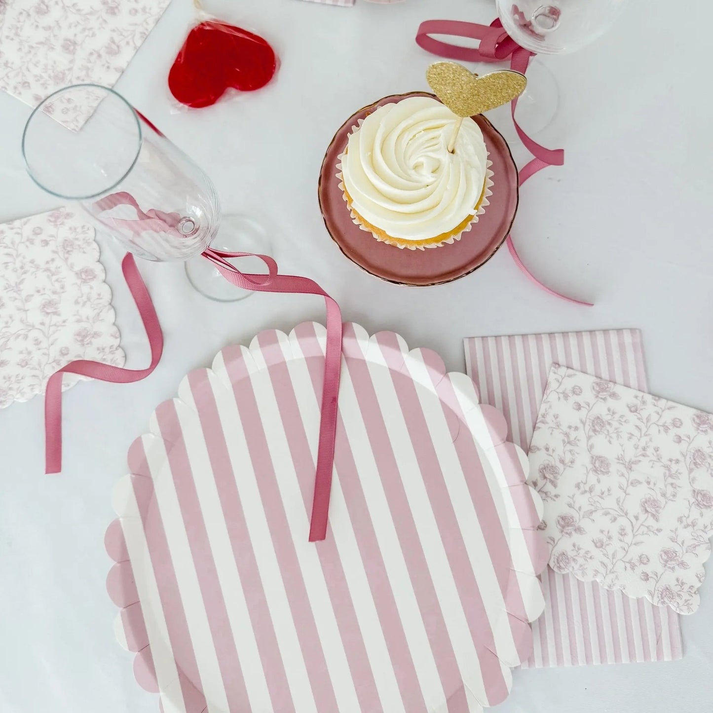 Pink Toile Cocktail Napkins, 12pcs