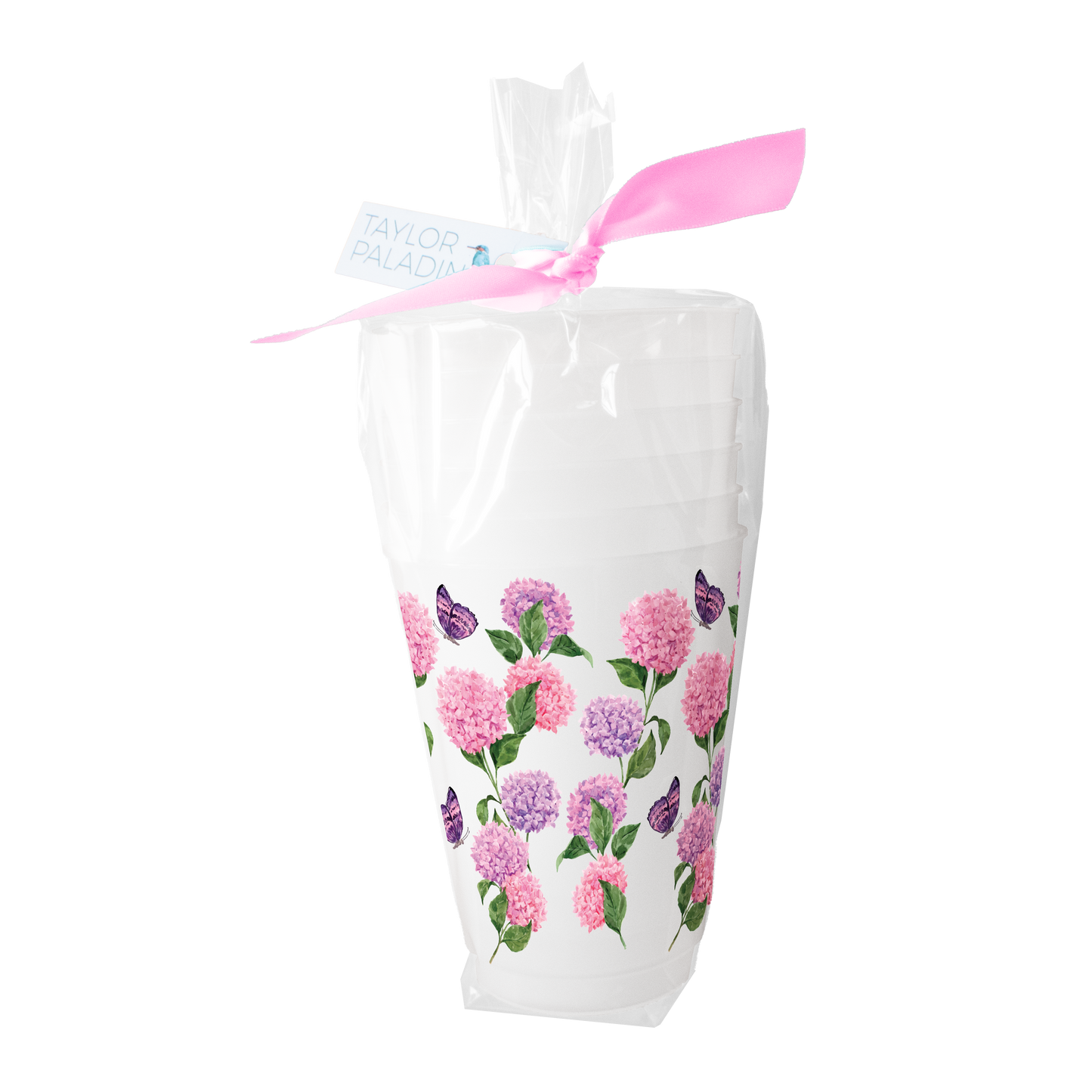 Pink Hydrangea Frosted Cup