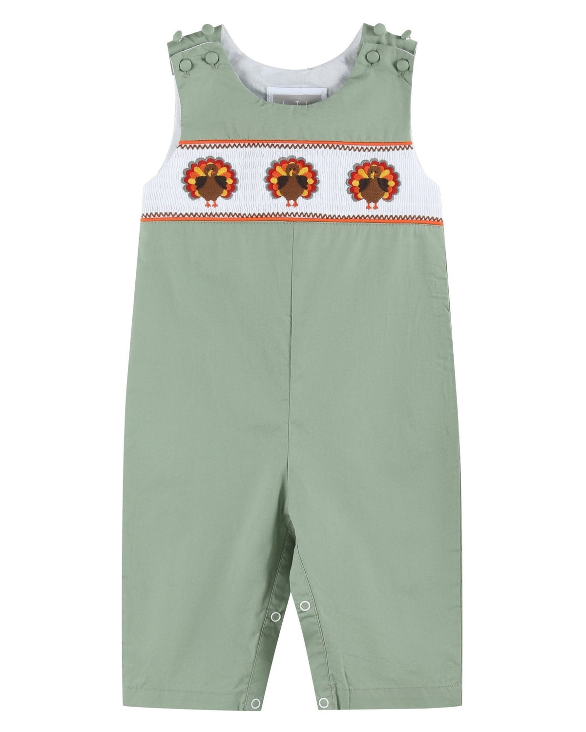 Sage Green Turkey Smocked Thanksgiving Longall