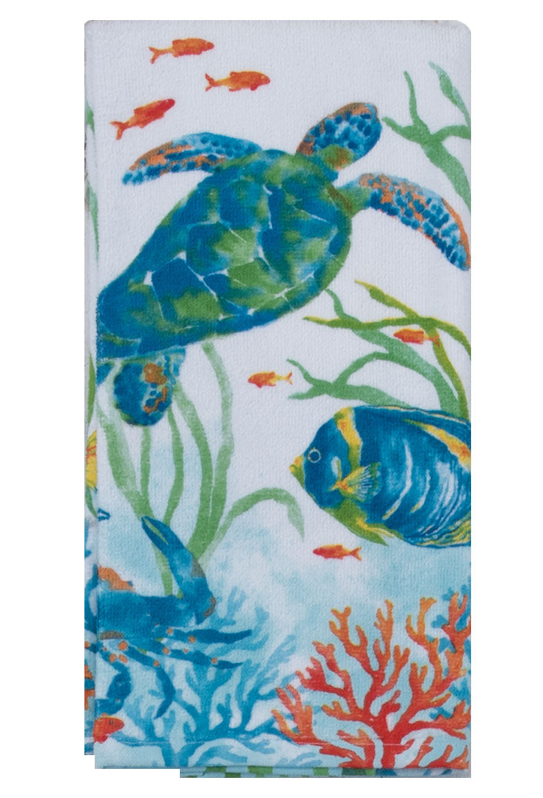Sea Turtle Splash Kitchen Dish Drying Terry Towel