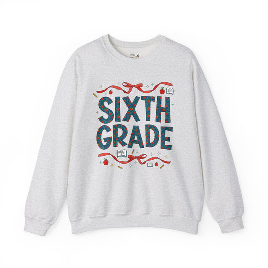 Sixth Grade Teacher Sweatshirt with Cute Bows