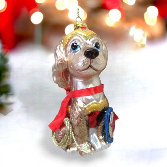 Spaniel in Wonder Dog Costume Ornament by December Diamonds
