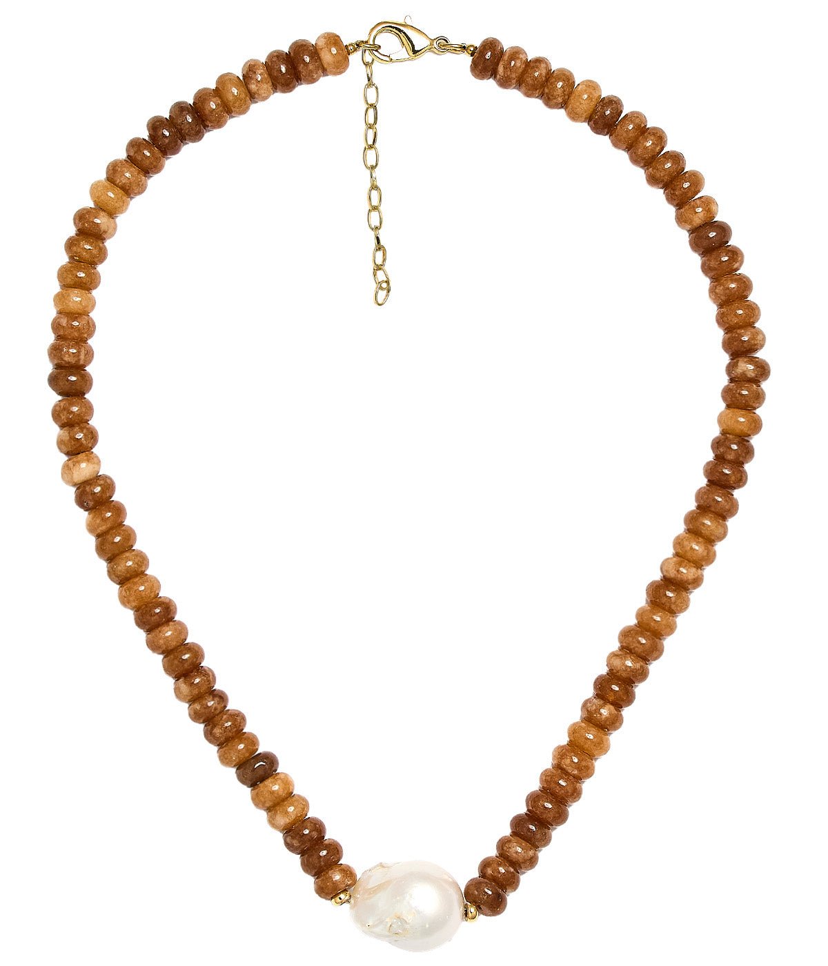 Susie- Quartz Beaded Necklace with freshwater Pearl