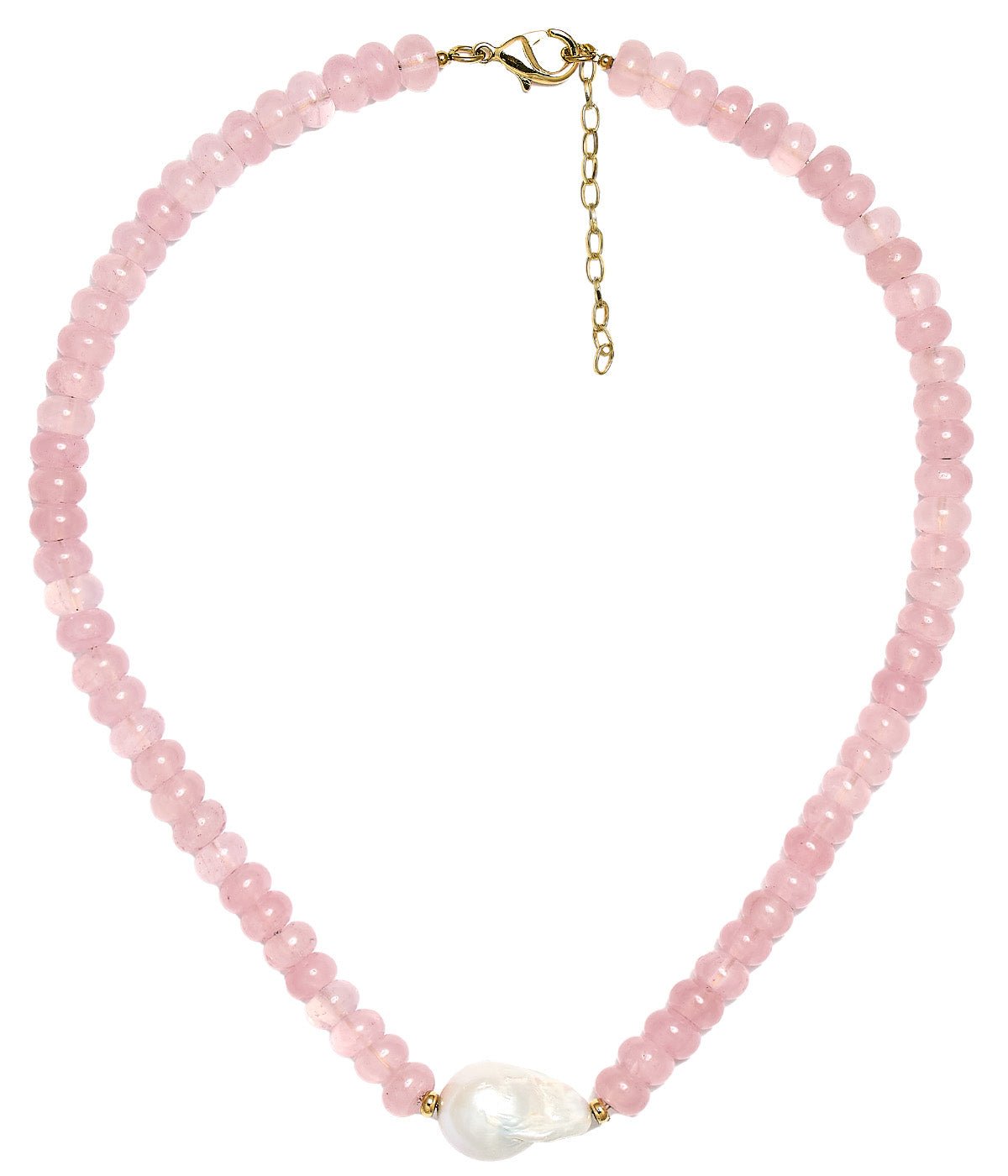 Susie- Quartz Beaded Necklace with freshwater Pearl