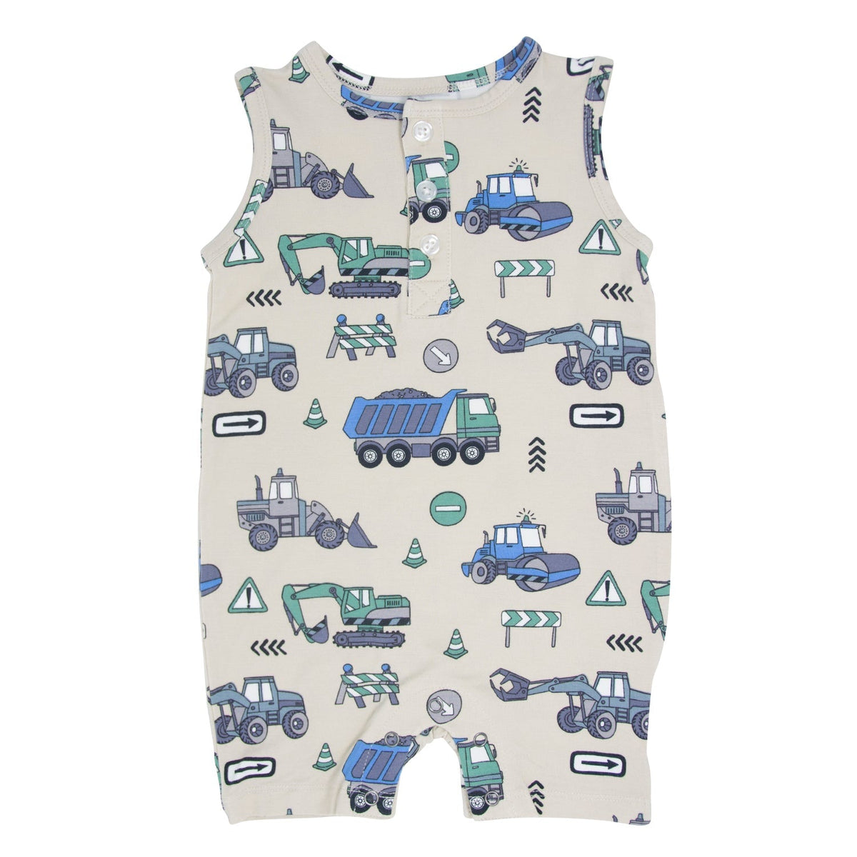 Trucks Diggers Construction Tank Romper