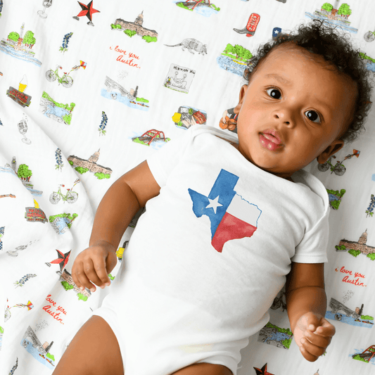 Texas Watercolor Baby Onesie Soft Cotton Newborn Outfit