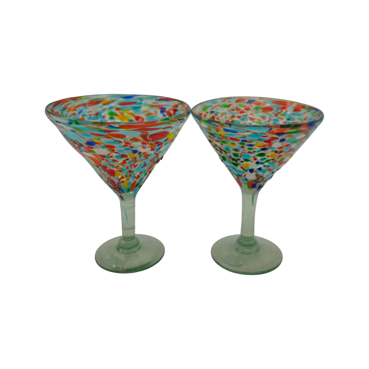 Confetti Pebbled Martini Glass | Hand-Blown Mexican Barware