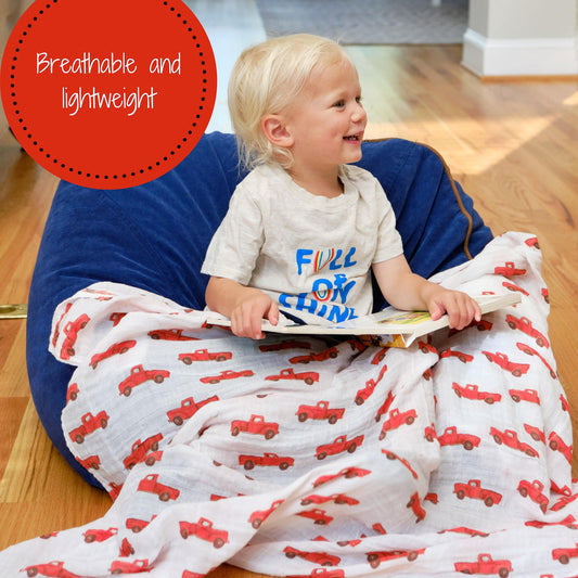 Truck Baby Muslin Swaddle Blanket