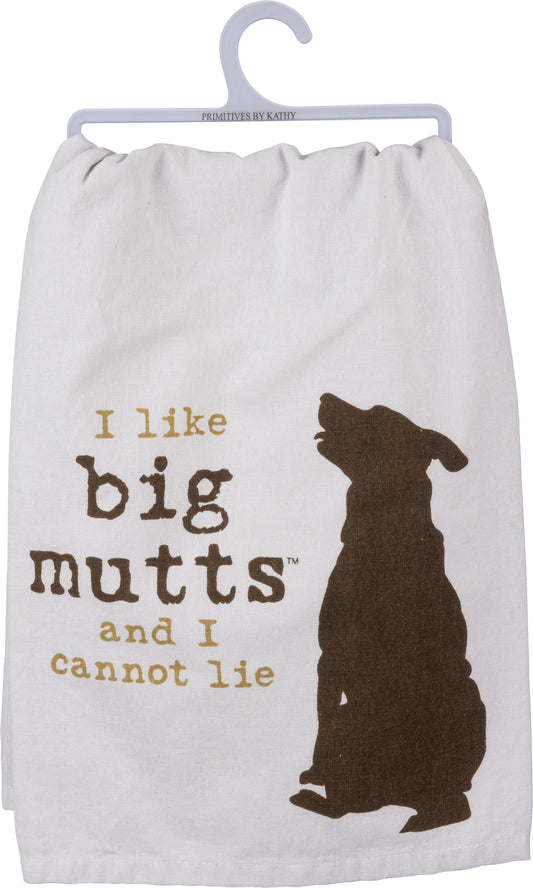 Funny Gift for Rescue Dog Lovers I Like Big Mutts Cannot Lie Kitchen Tea Towel