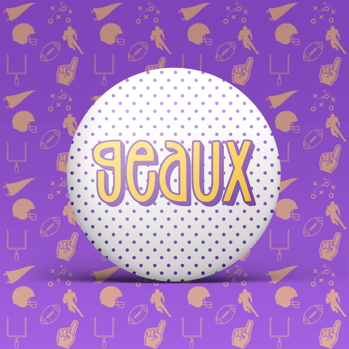 Geaux Polka Dot Button