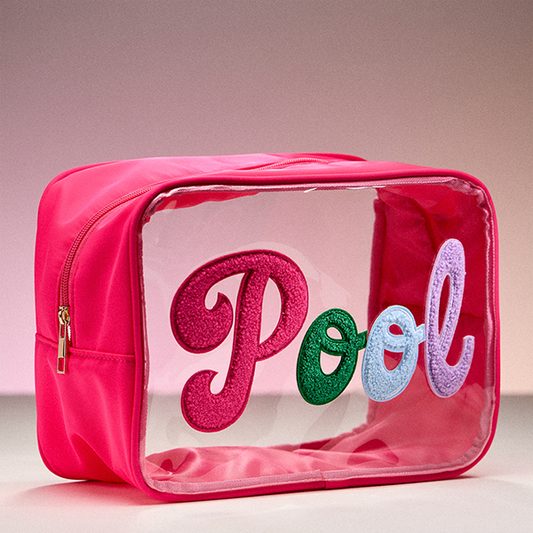 Transparent "POOL" Lettering Makeup Bag