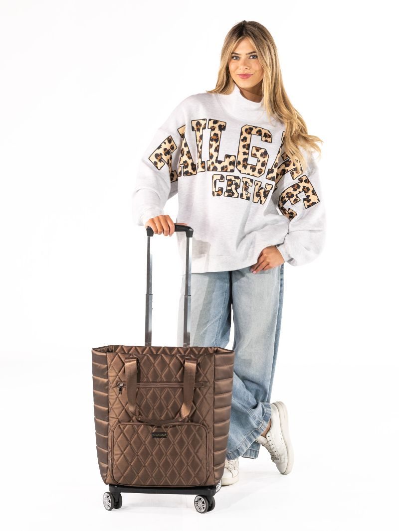 Swirl Quilted Convertible Rolling Tote - F26 - Simply Southern