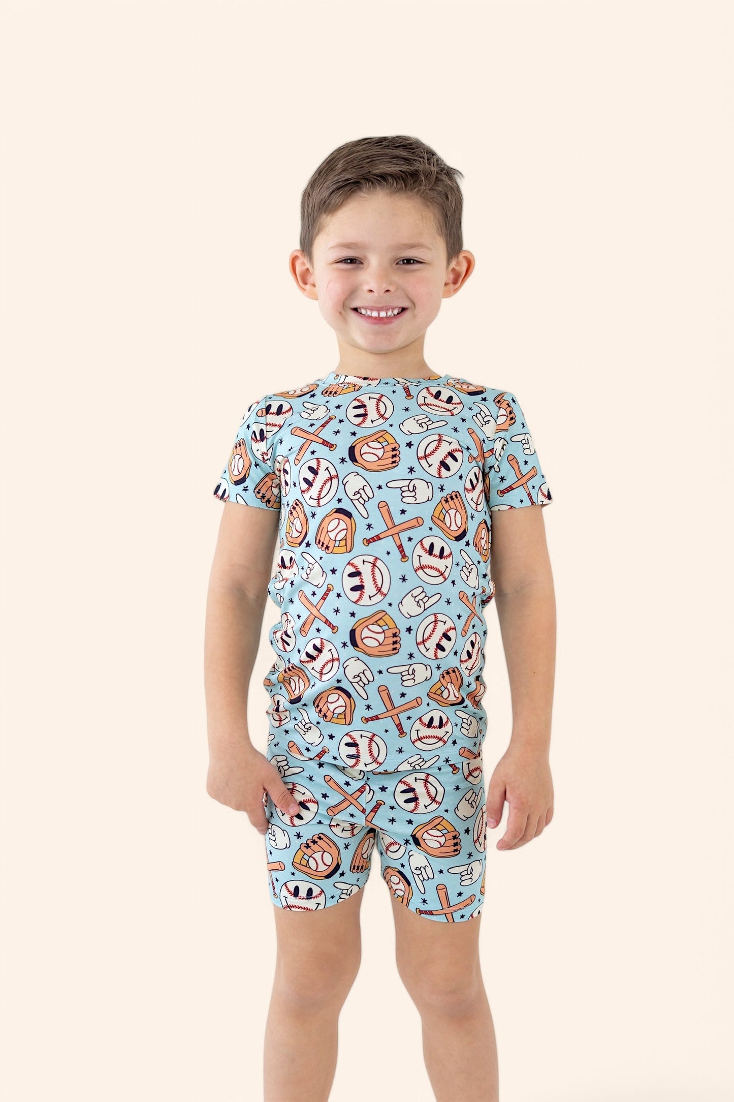 BASEBALL SMILEY DREAM SHORT SET