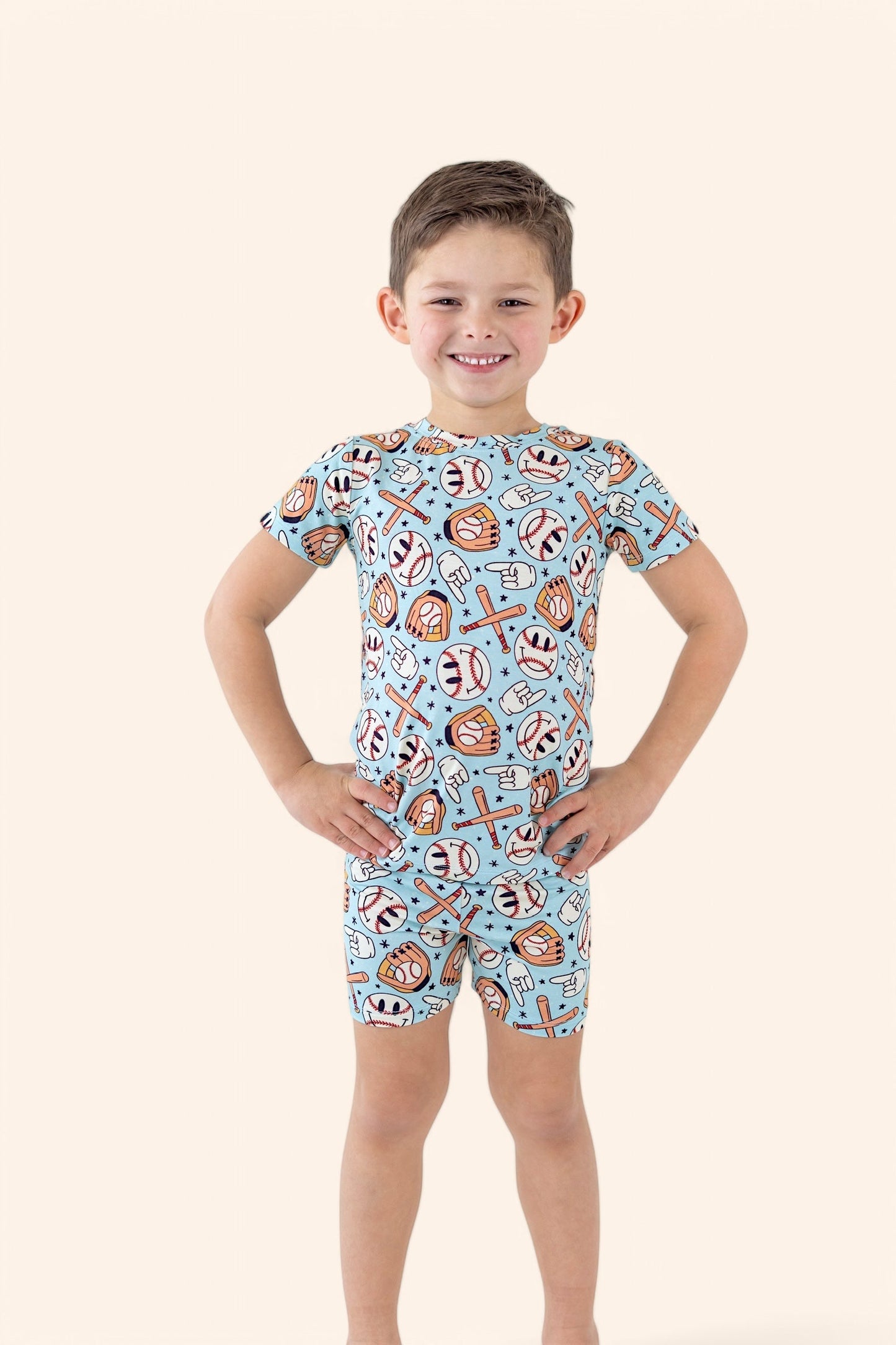BASEBALL SMILEY DREAM SHORT SET
