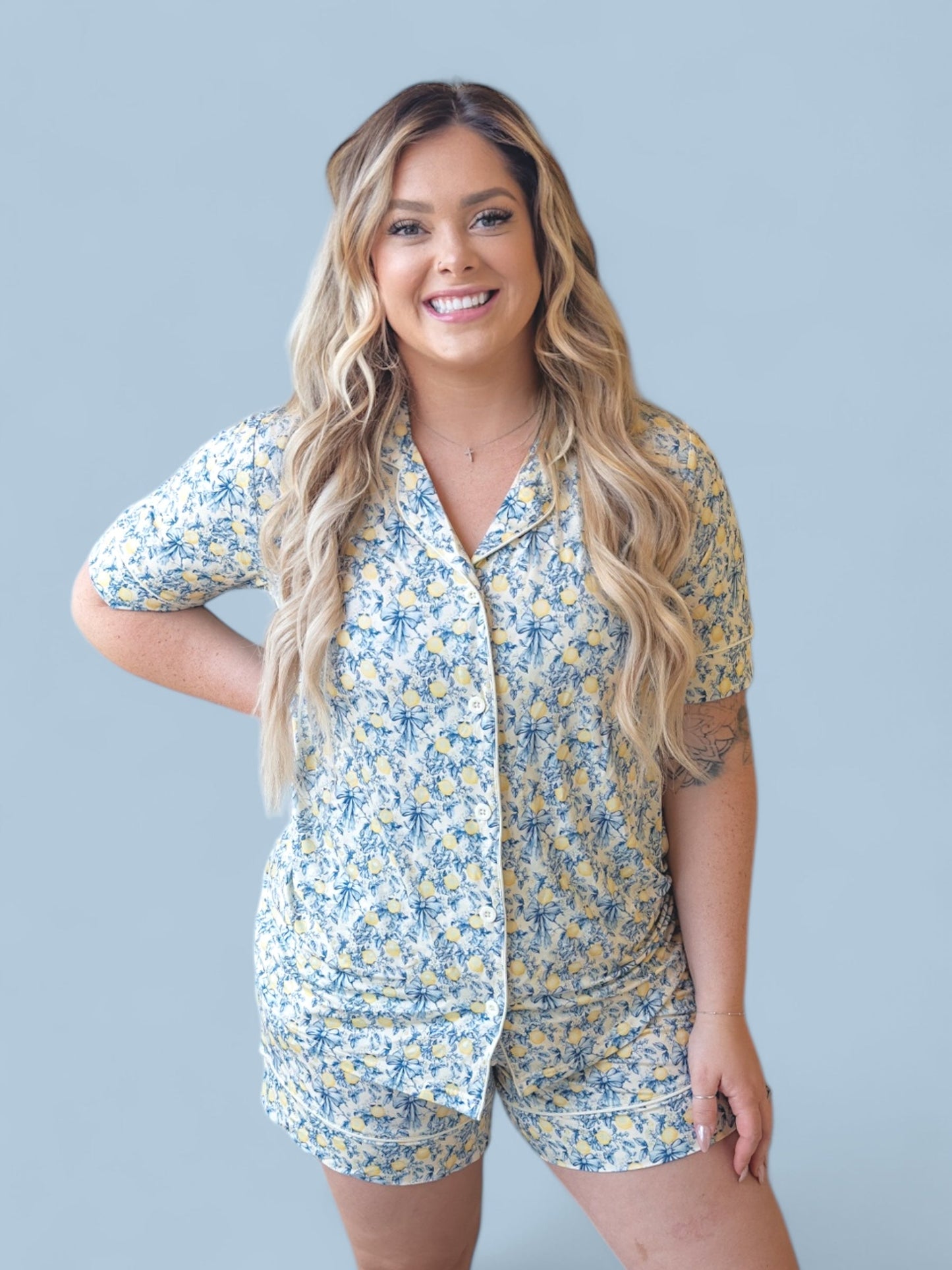 VINTAGE CITRUS TOILE WOMEN’S DREAM SHORT SET