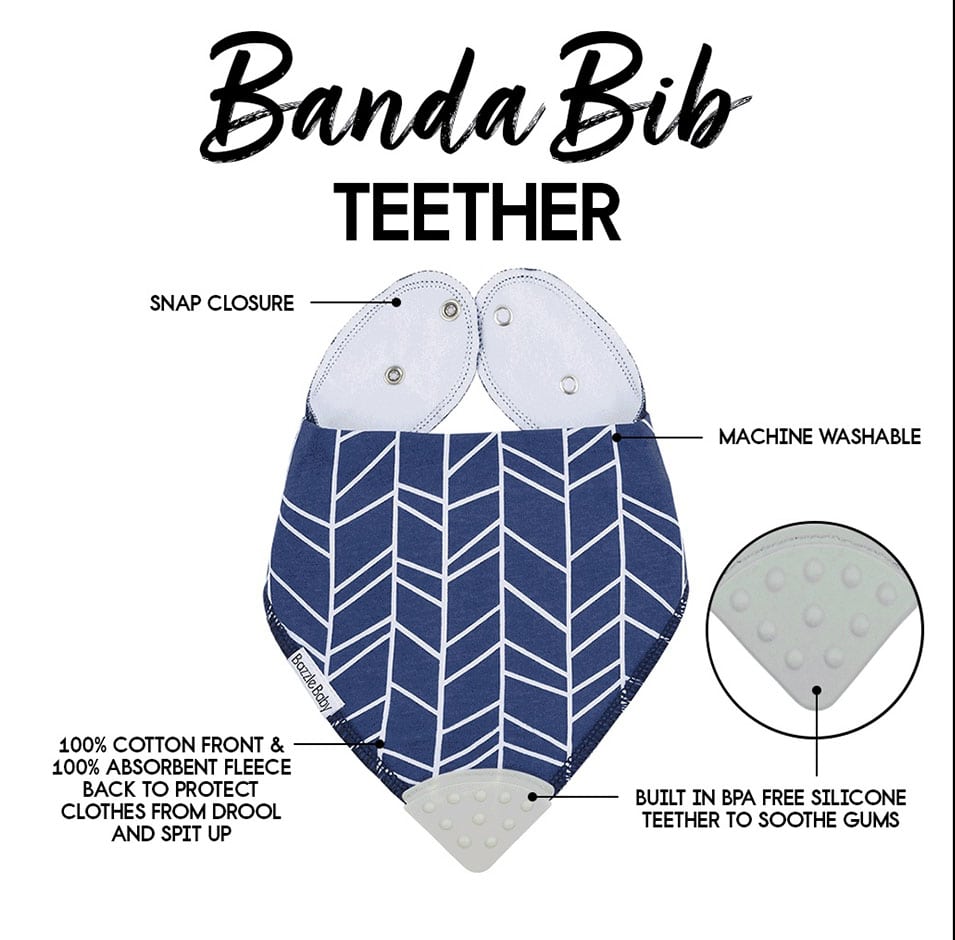Banda Bib with Teether Attached  - Various Colors