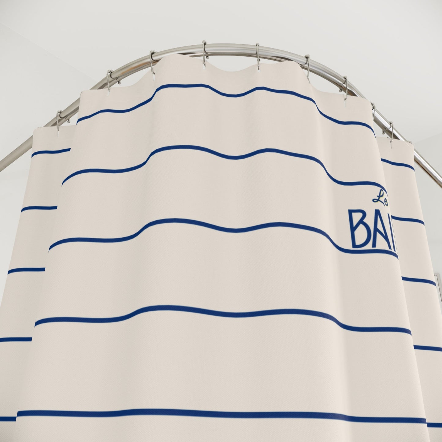 Rubber Duck Striped Shower Curtain — 'Le Bain' Kid's Bathroom Decor