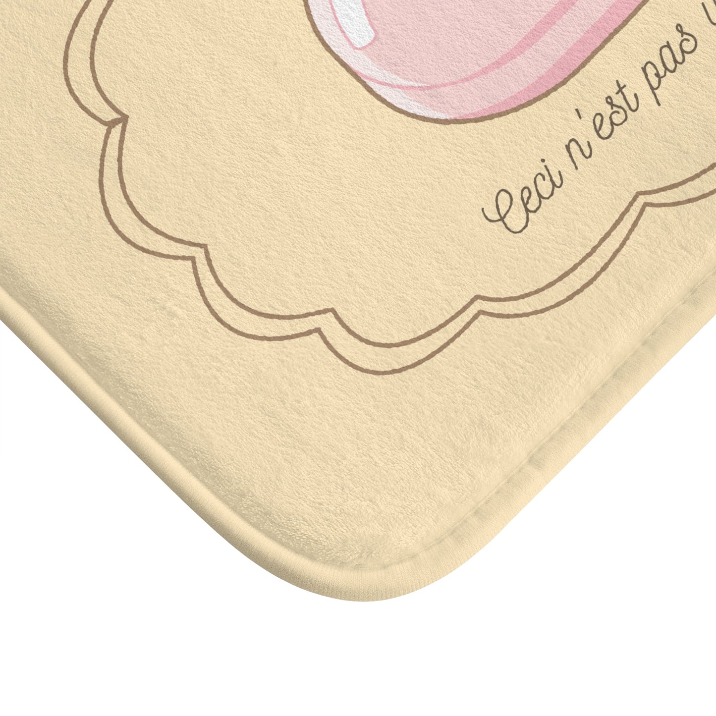 René Magritte 'Ceci n'est pas un savon' Bath Mat, NEUTRAL | Surrealist Humor Decor