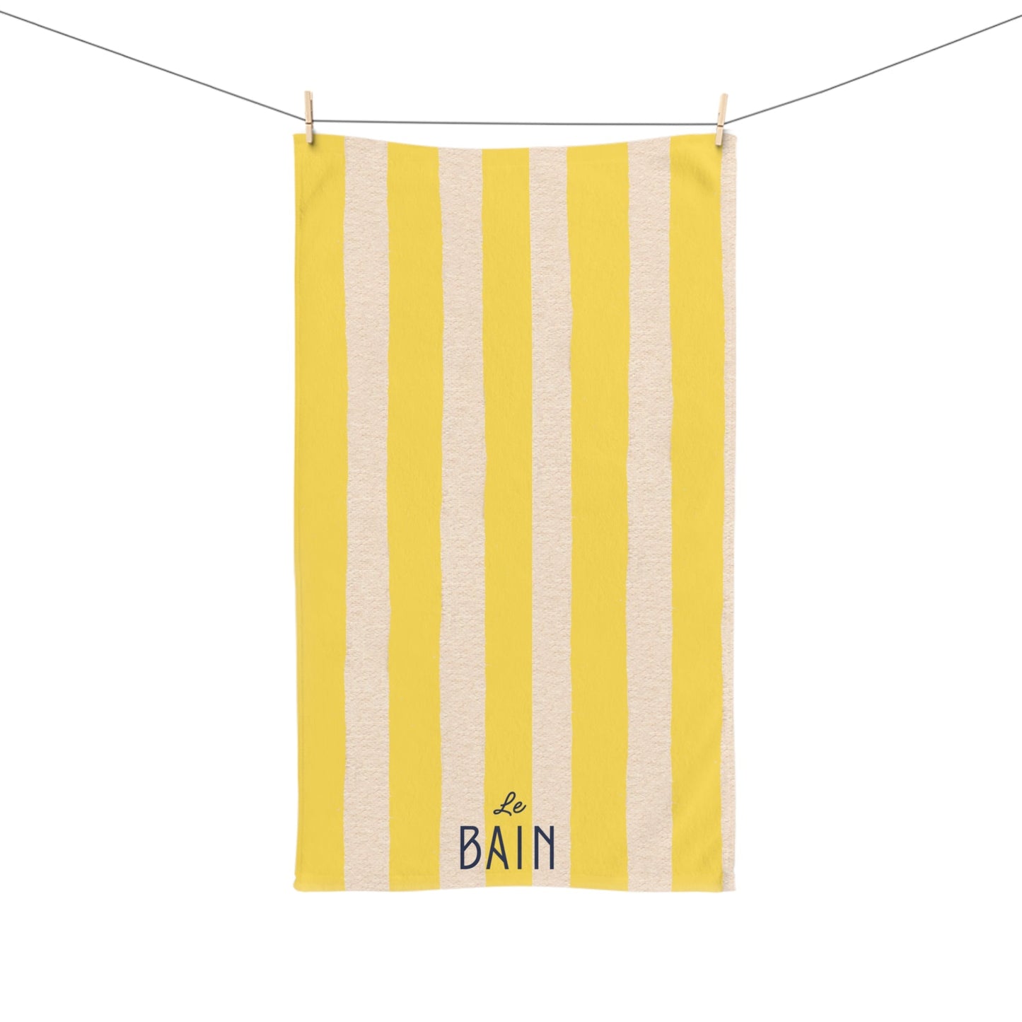Le Bain Yellow Striped Hand Towel — French Yellow & Cream Bathroom Decor