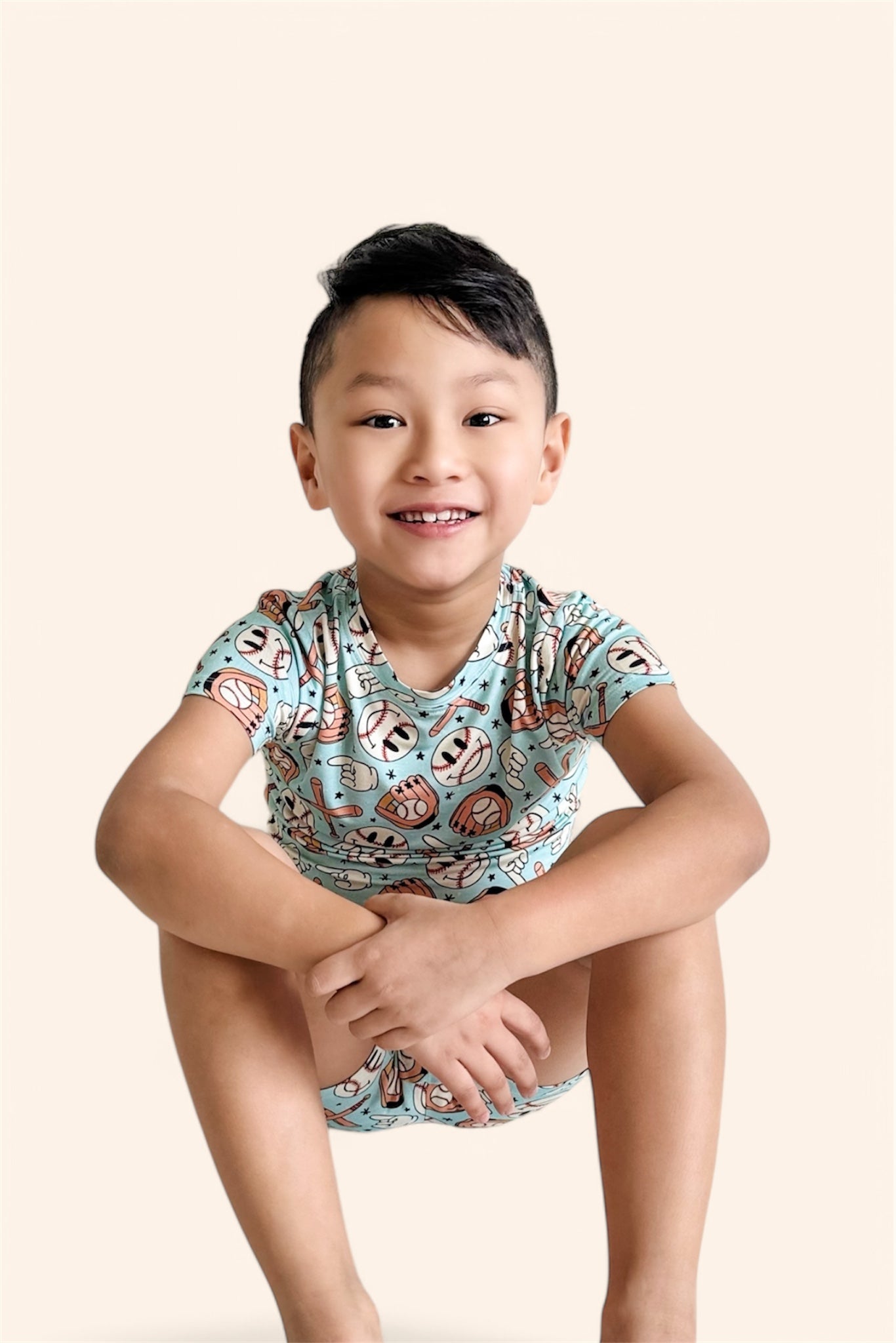 BASEBALL SMILEY DREAM SHORT SET