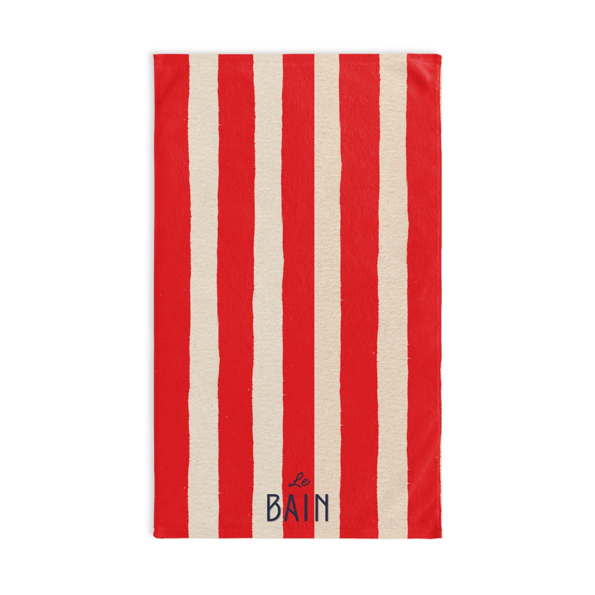 Le Bain Red Striped Hand Towel — French Red & Cream Bathroom Decor