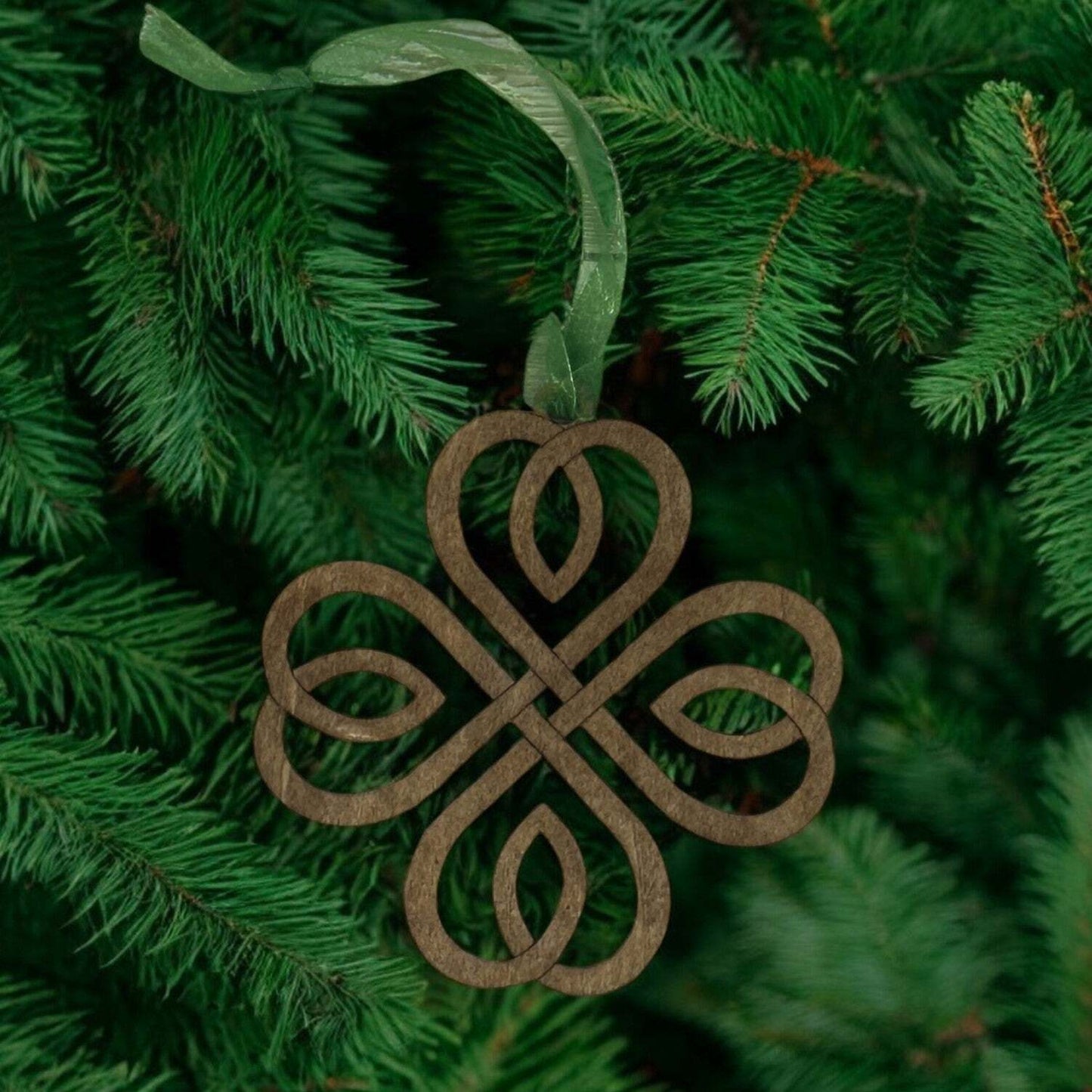 Irish Blessing Four Leaf Clover Lucky Wood Story Ornament Friendship Gift