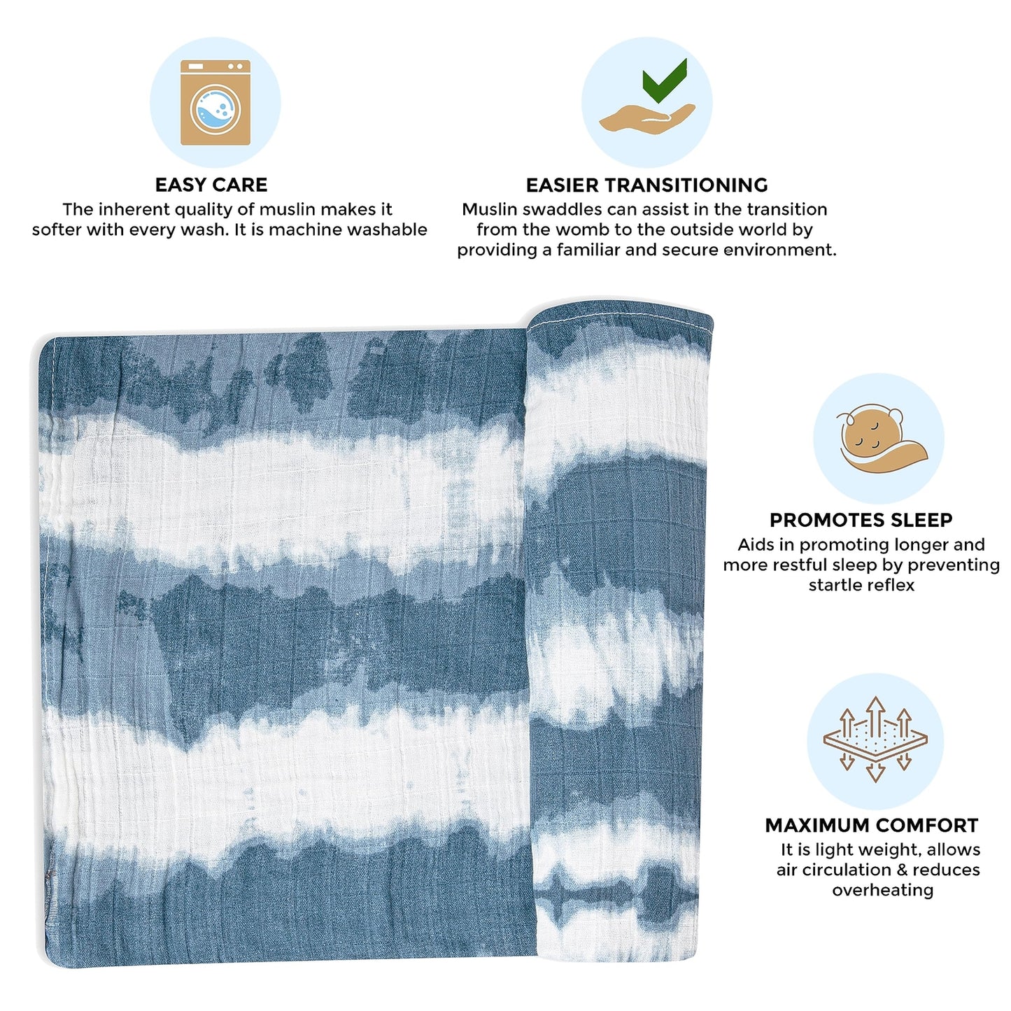 Crane Baby Caspian Collection, Single Swaddle Wraps