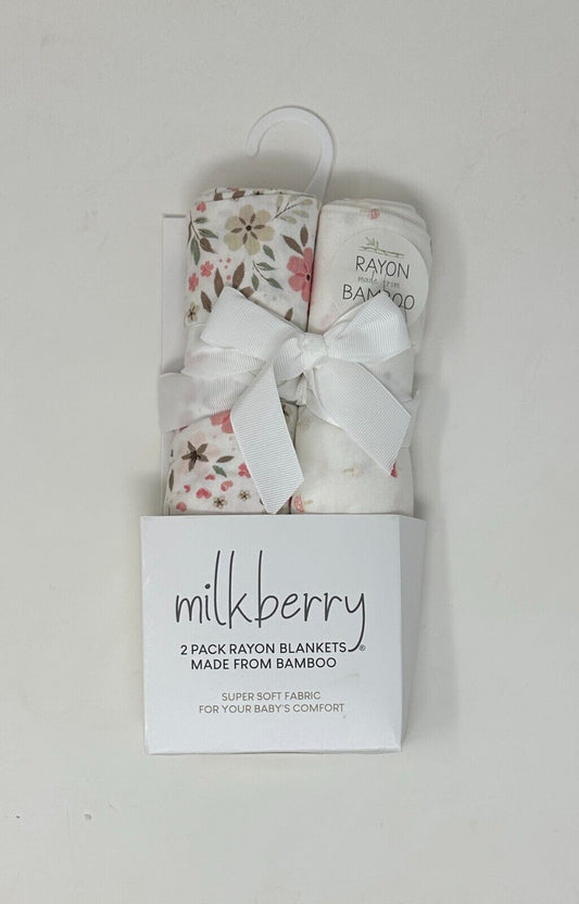 Milkberry Flowers and Meadow Mushroom Swaddle Blankets