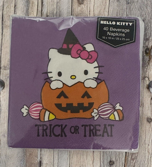 Hello Kitty Cocktail Paper Napkins Trick or Treat Halloween Purple Crafts Sanrio