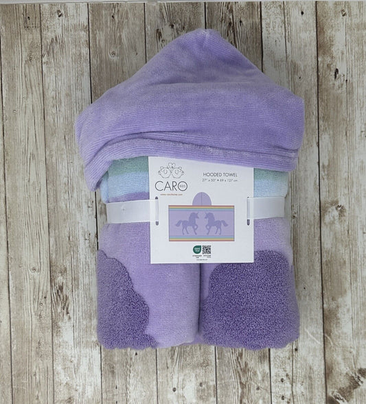 Lavender Purple Unicorn Child's Hooded Bath Towel