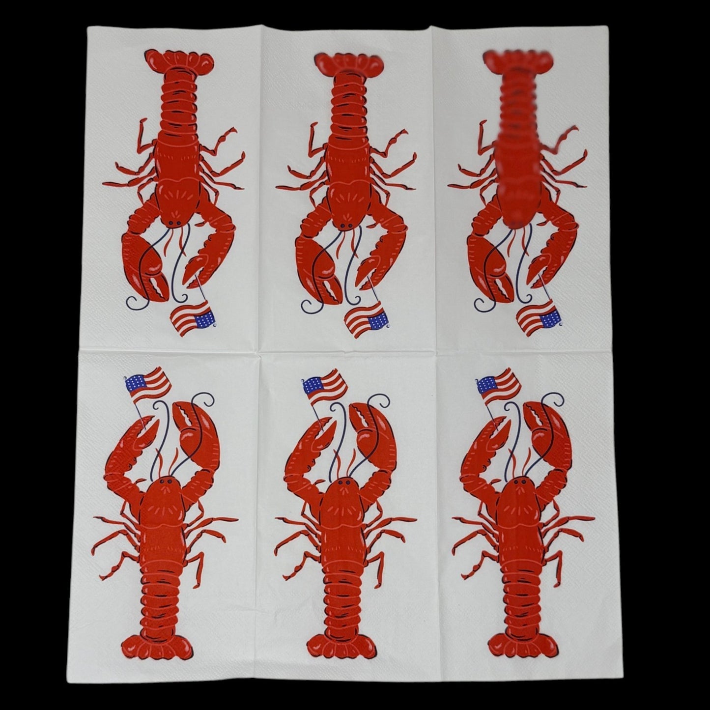 Patriotic Lobster Guest Decoupage Paper Napkins Set of 2 | Fourth of July Crafts