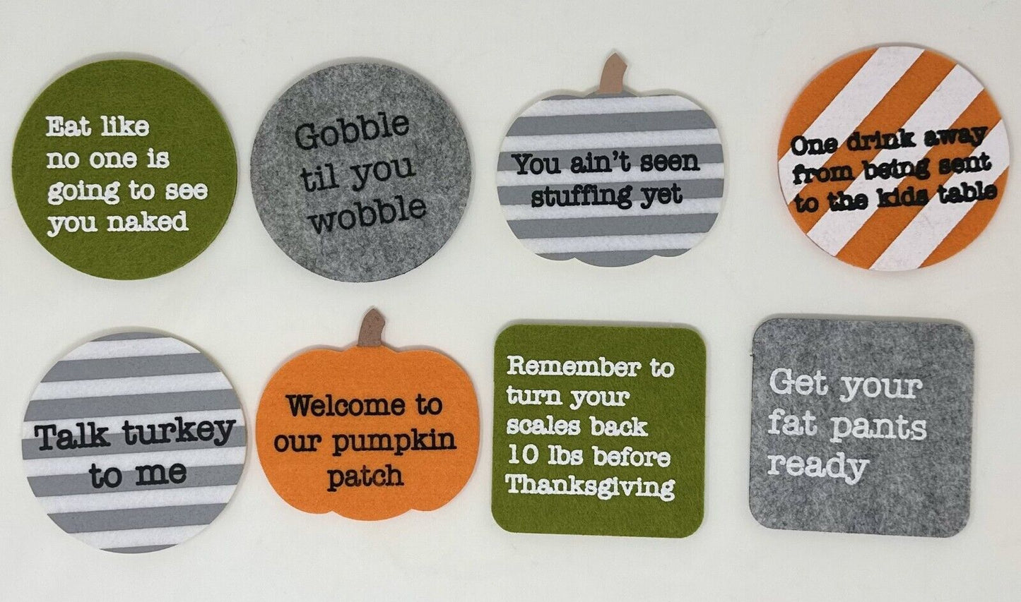 Thanksgiving Felt Drink Coasters