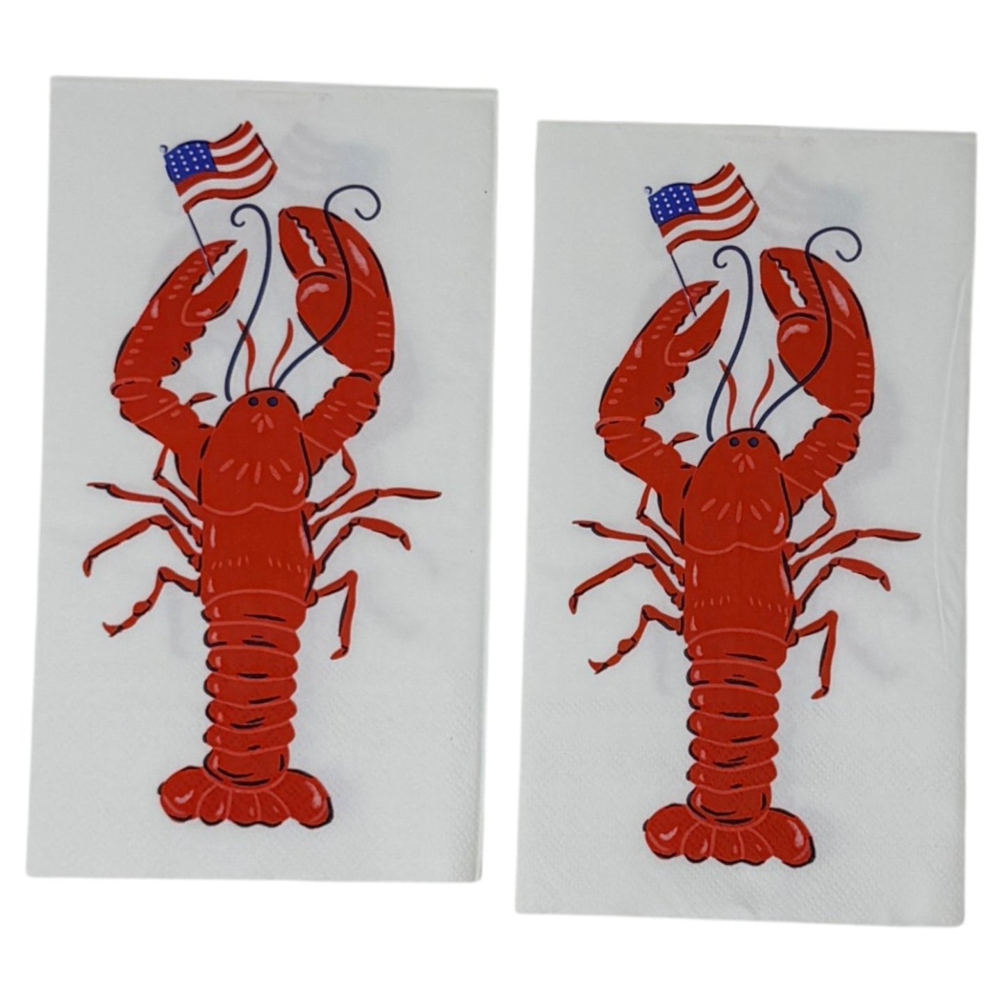 Patriotic Lobster Guest Decoupage Paper Napkins Set of 2 | Fourth of July Crafts